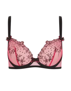 Graice Plunge Underwired Bra Graice Black Pink | Agent Provocateur