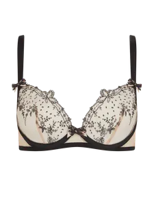 Graice Plunge Underwired Bra Black/Sand | Agent Provocateur
