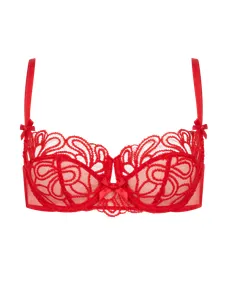 Nelle Balconette Underwired Bra Red | Agent Provocateur