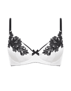 Penelopi Plunge Underwired Bra Ivory/Black | Agent Provocateur