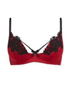 Penelopi Plunge Underwired Bra Red/Black | Agent Provocateur