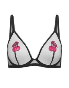 Perri Plunge Underwired Bra Black/Fuchsia | Agent Provocateur