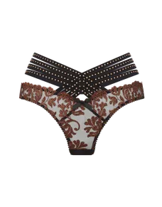 Zarella Thong Bronze/Black | Agent Provocateur