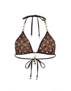 Azaria Bikini Top Brown/Gold | Agent Provocateur
