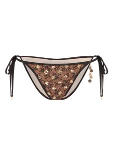 Azaria Bikini Bottom  Brown/Gold | Agent Provocateur