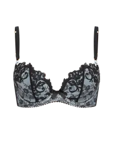Clarette Plunge Underwired Bra  Blue/Black | Agent Provocateur