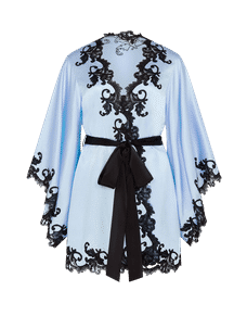 Clarette Short Kimono Blue/Black | Agent Provocateur