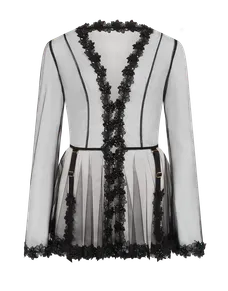 Floss Short Dressing Gown  Black | Agent Provocateur