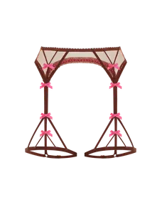 Hetty Suspender Brown/Pink | Agent Provocateur