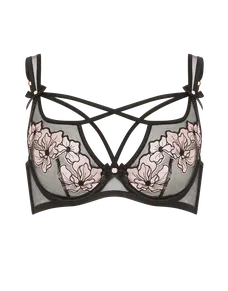 Polina Plunge Underwired Bra Pink/Black | Agent Provocateur