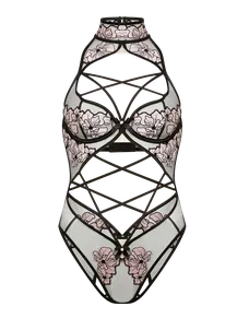 Polina Playsuit Pink/Black | Agent Provocateur