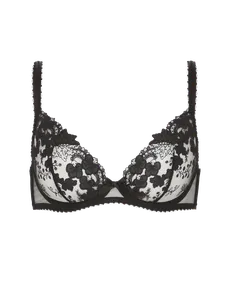 Posy Plunge Underwired Bra Black | Agent Provocateur