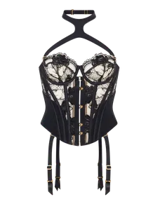 Rexanna Balconette Corset Black/Nude | Agent Provocateur