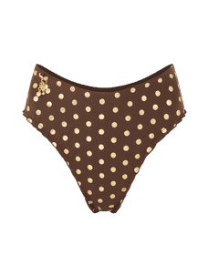 Syndi High Waisted Bikini Bottom Brown/Gold | Agent Provocateur