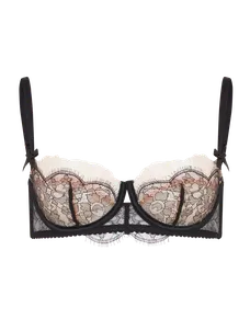 Vitoria Balconette Underwired Bra Black/Blush | Agent Provocateur