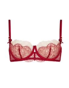 Vitoria Balconette Underwired Bra Burgundy/Blush | Agent Provocateur