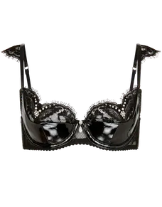 Vivienna Plunge Underwired Bra  Black/Pearl | Agent Provocateur