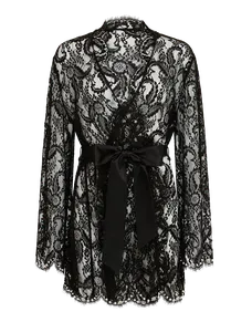 Vivienna Short Kimono  Black/Pearl | Agent Provocateur