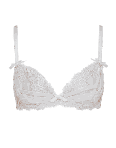 Dioni Plunge Underwired Bra White/Sand | Agent Provocateur