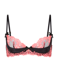 Dioni Plunge Underwired Bra Black/Neon Pink | Agent Provocateur