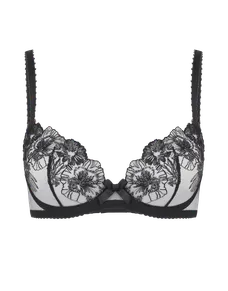 Astria Plunge Underwired Bra Metallic Black | Agent Provocateur