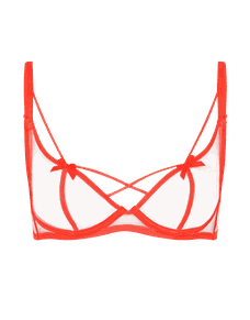 Zella High Neck Underwired Bra  Neon Orange/Sand | Agent Provocateur