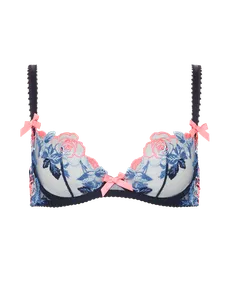 Callypso Plunge Underwired Bra  Blue/Multi | Agent Provocateur