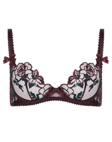 Callypso Plunge Underwired Bra Plum/Green | Agent Provocateur