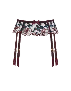 Callypso Suspender Plum/Green | Agent Provocateur
