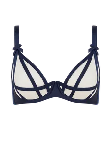 Briella Plunge Underwired Bra Navy/Navy | Agent Provocateur