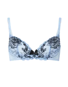 Yara Plunge Underwired Bra Blue/Black | Agent Provocateur