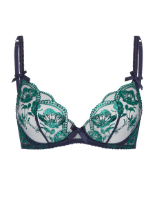 Winnette Plunge Underwired Bra Green | Agent Provocateur