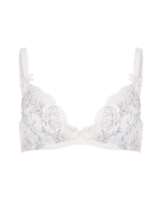 Winnette Plunge Underwired Bra  Baby Pink/White | Agent Provocateur