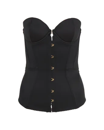 Mercy Satin Corset Black | Agent Provocateur