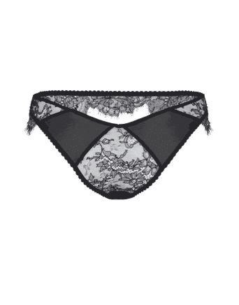 Agent Provocateur Deanna Lace-paneled Stretch-mesh Low-rise Briefs in Black Womens Clothing Lingerie Knickers and underwear 