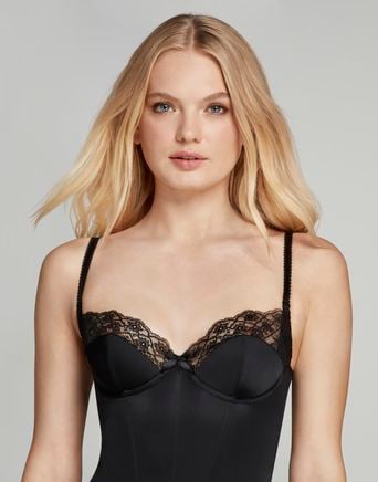 Ayla Padded Corset Bra in Black | By All