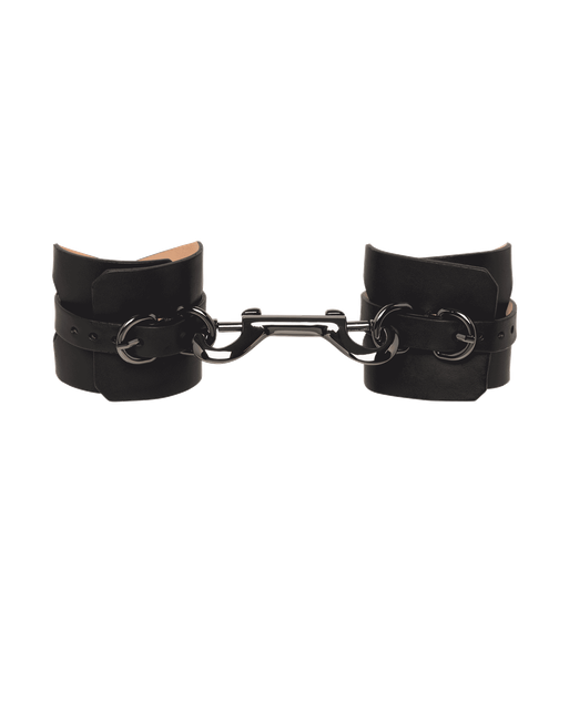 Veronika Leather Double Cuff Black | Agent Provocateur