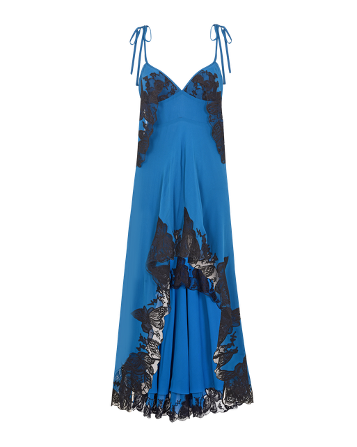 Aymee Long Dress Blue/Black | Agent Provocateur