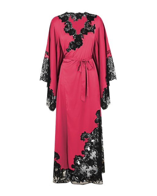 Nayeli Long Kimono Pink/Black | Agent Provocateur