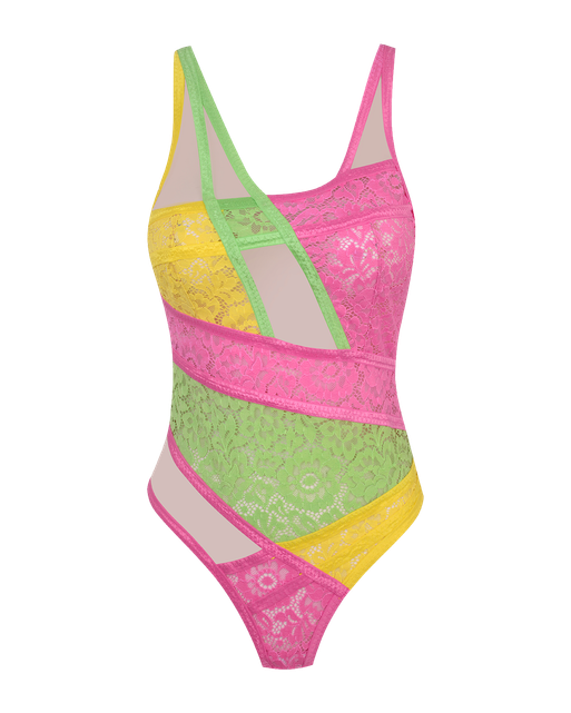 Marty Bodysuit Yellow/Pink | Agent Provocateur