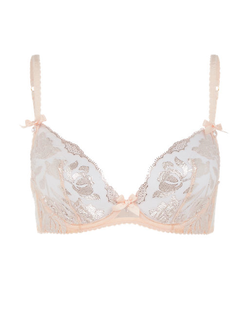 Sparkle Plunge Underwired Bra Beige | Agent Provocateur