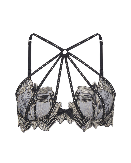 Christalina High Neck Plunge Bra Silver | Agent Provocateur