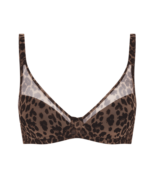 Lucky Padded Plunge Underwired Bra Leopard | Agent Provocateur