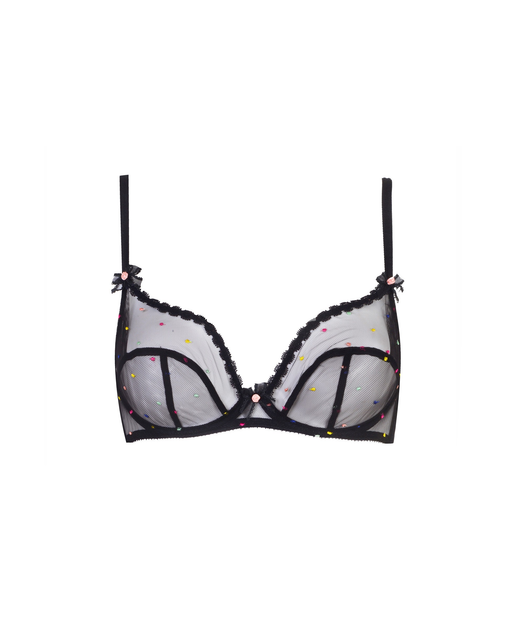 Poppie Plunge Underwired Bra Black | Agent Provocateur