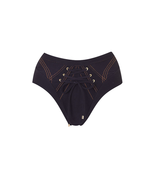Safiya High Waisted Bikini Bottom Black | Agent Provocateur