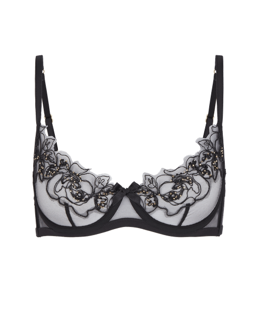 Lindie Demi Cup Plunge Underwired Bra Black | Agent Provocateur