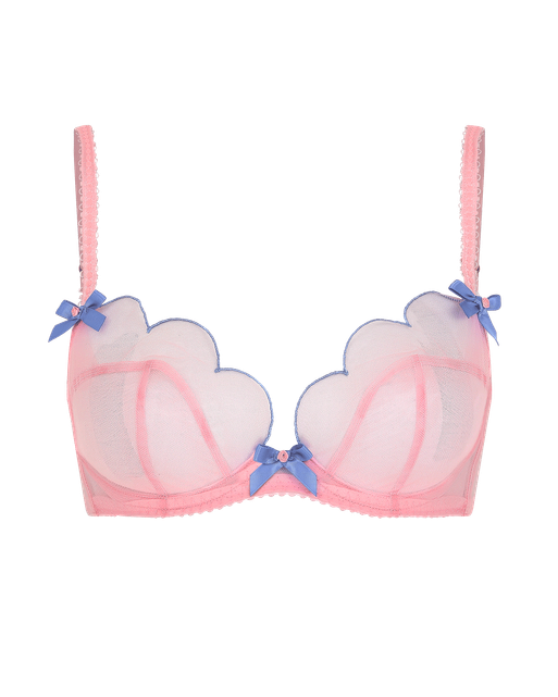 Lorna Plunge Underwired Bra  Baby Pink/Blue | Agent Provocateur