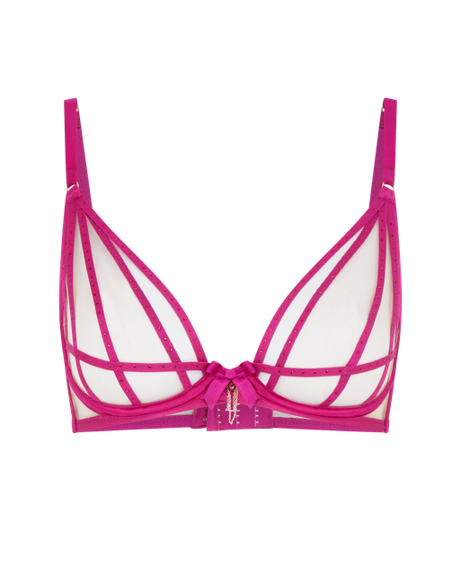 Rubi Plunge Underwired Bra Magenta/Sand | Agent Provocateur