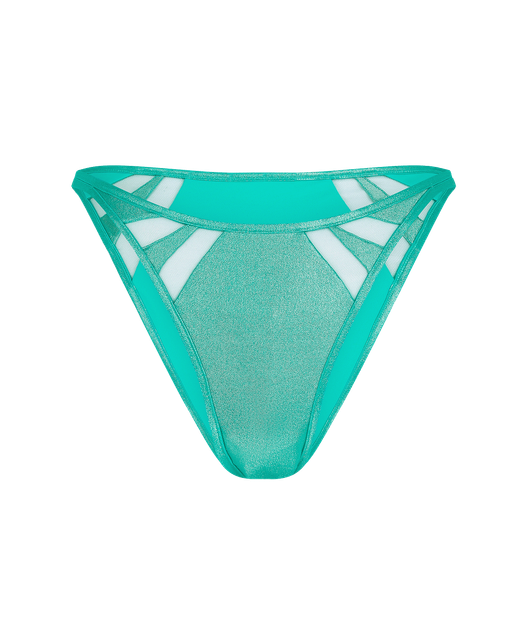 Tora Bikini Bottom Teal/Gold | Agent Provocateur