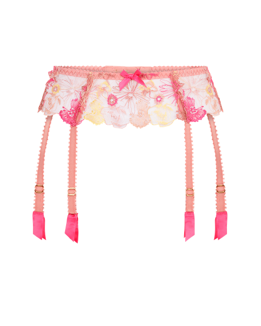 Zuri Suspender Dusky Pink/Yellow | Agent Provocateur